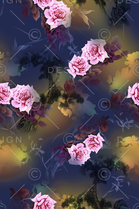 花卉印花华亿平台图片