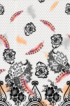 羽毛印花华亿平台图片