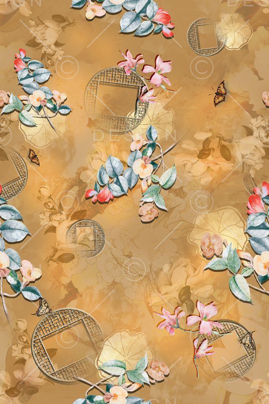 花卉印花华亿平台图片