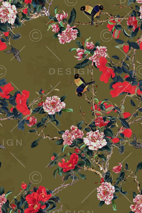 花鸟印花华亿平台图片