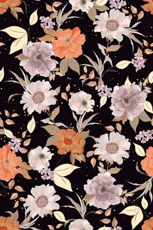 手绘花卉印花华亿平台图片