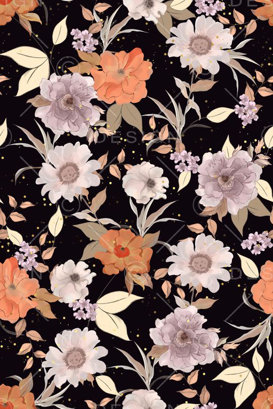 手绘花卉印花华亿平台图片