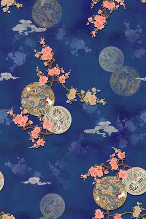 中国风印花华亿平台图片