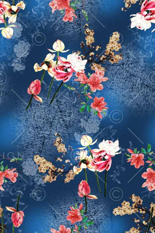 花卉印花华亿平台图片