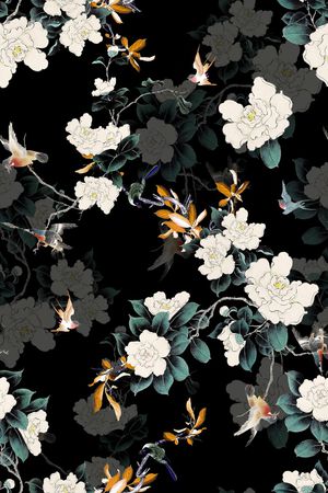 花卉印花华亿平台图片