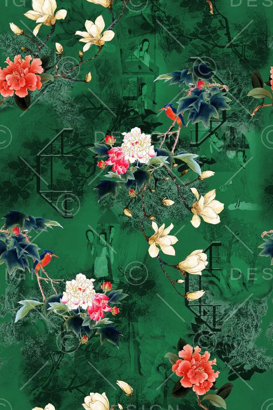 花卉印花华亿平台图片