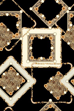 黑底花卉印花华亿平台图片