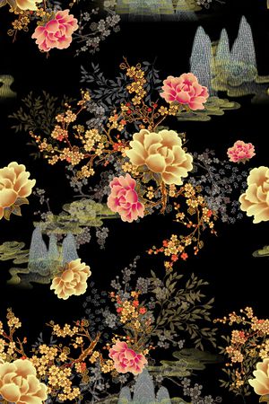 花卉印花华亿平台图片