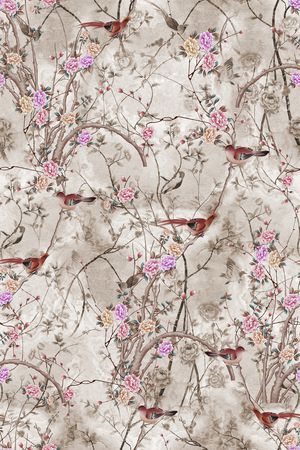 花鸟印花华亿平台图片