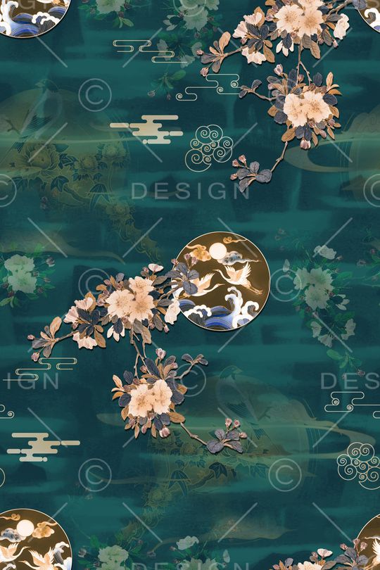 中国风印花华亿平台图片