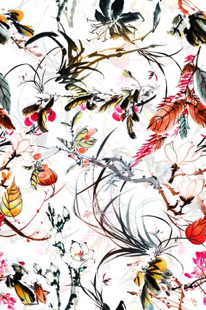 水墨风印花华亿平台图片