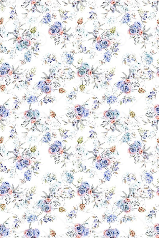 清爽底花卉印花华亿平台图片