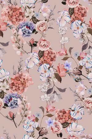 清爽底花卉印花华亿平台图片