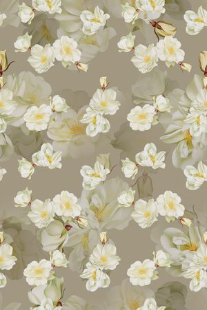 清爽底花卉印花华亿平台图片