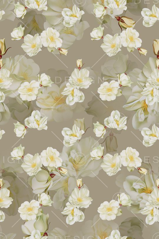 清爽底花卉印花华亿平台图片