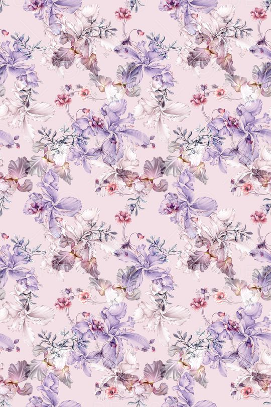 清爽底花卉印花华亿平台图片