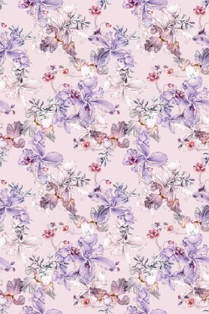 清爽底花卉印花华亿平台图片