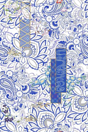 青花瓷印花华亿平台图片