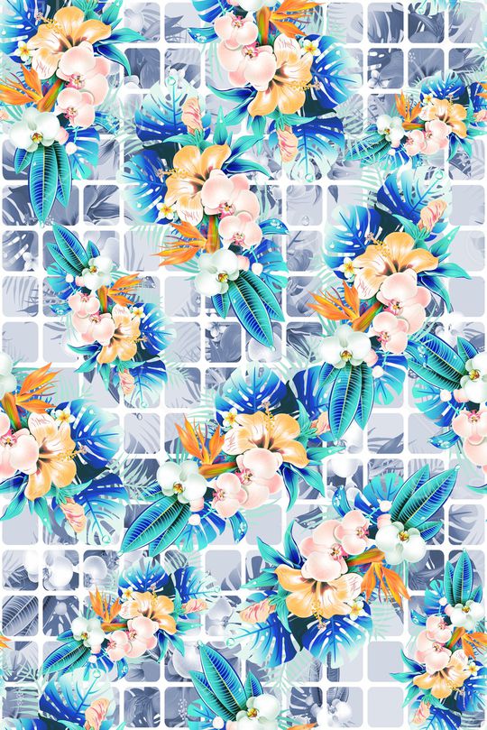 格子印花华亿平台图片