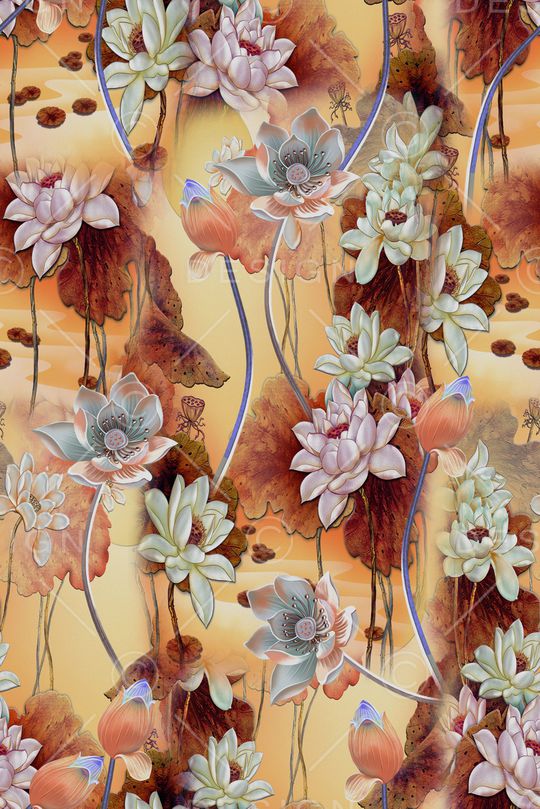 荷花印花华亿平台图片