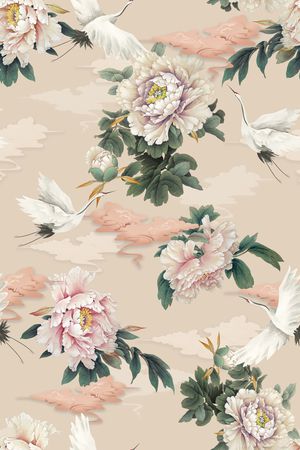 仙鹤印花华亿平台图片