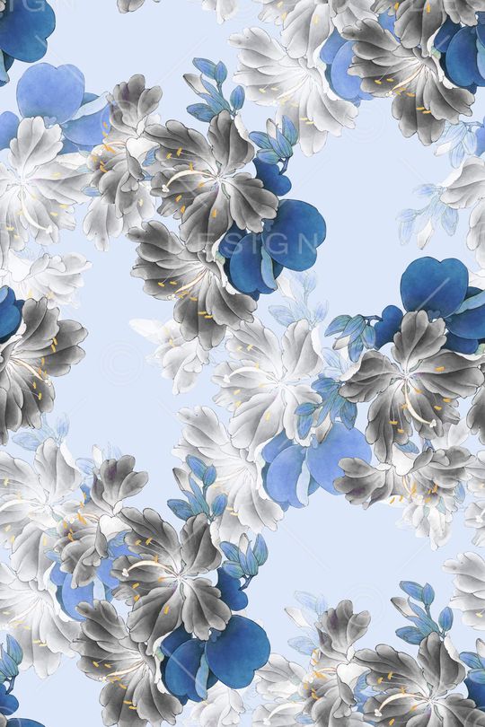 清爽底花卉印花华亿平台图片