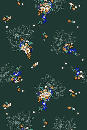 花卉变形印花华亿平台图片