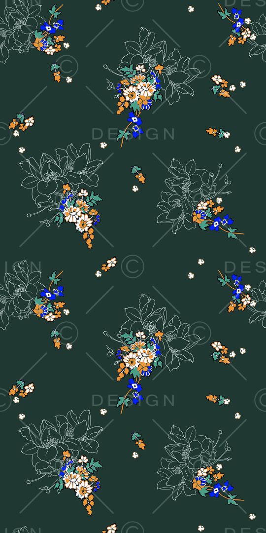 花卉变形印花华亿平台图片