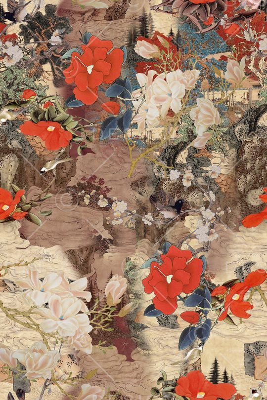 花卉印花华亿平台图片