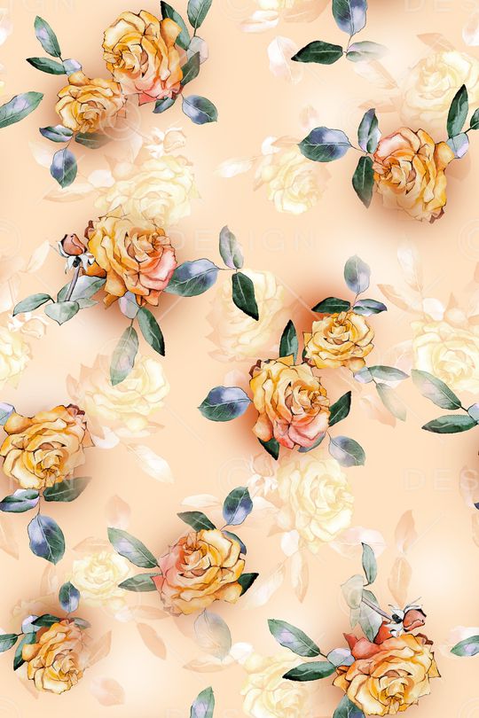 清爽底花卉印花华亿平台图片