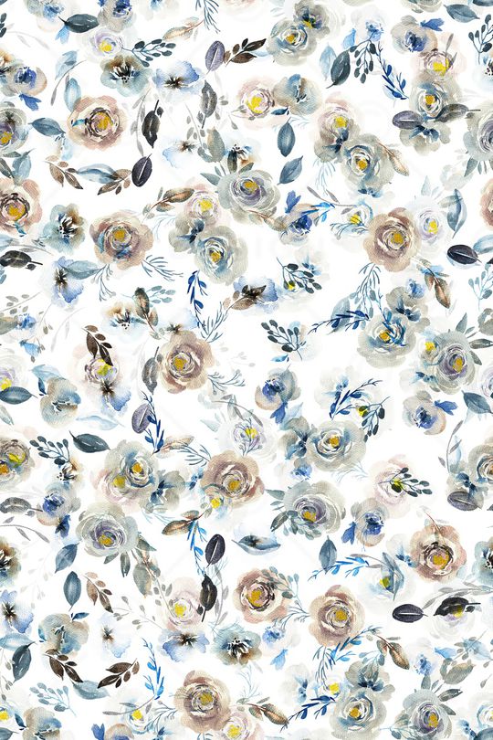 清爽底花卉印花华亿平台图片