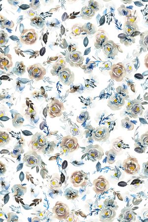 清爽底花卉印花华亿平台图片