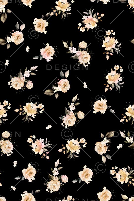 清爽底花卉印花华亿平台图片