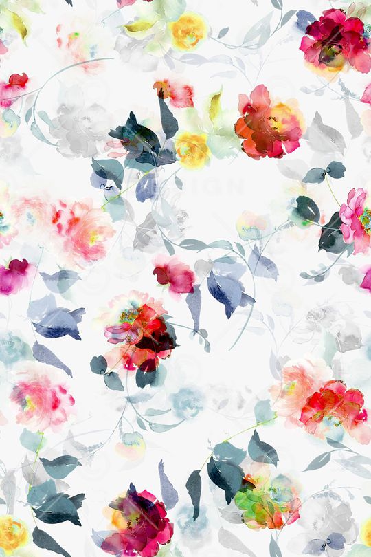 清爽底花卉印花华亿平台图片