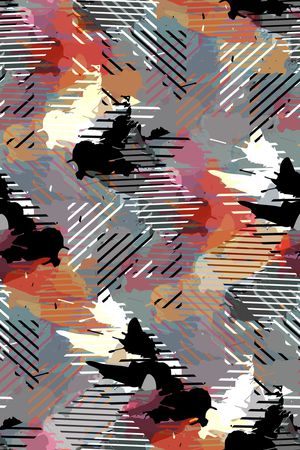 抽象男装印花华亿平台图片