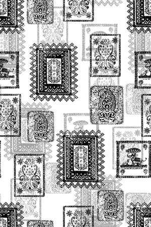 黑白华亿平台印花华亿平台图片