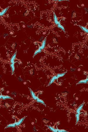 仙鹤印花华亿平台图片