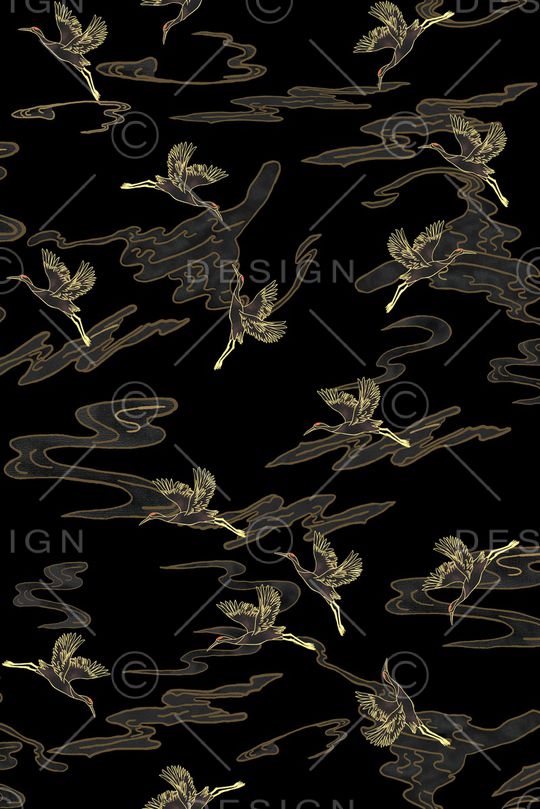 仙鹤印花华亿平台图片