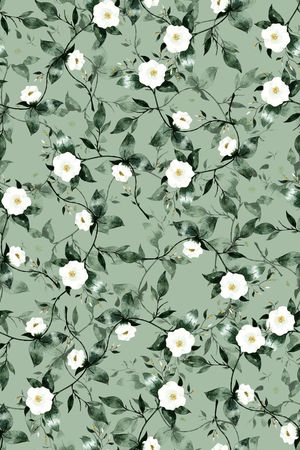 清爽底花卉印花华亿平台图片