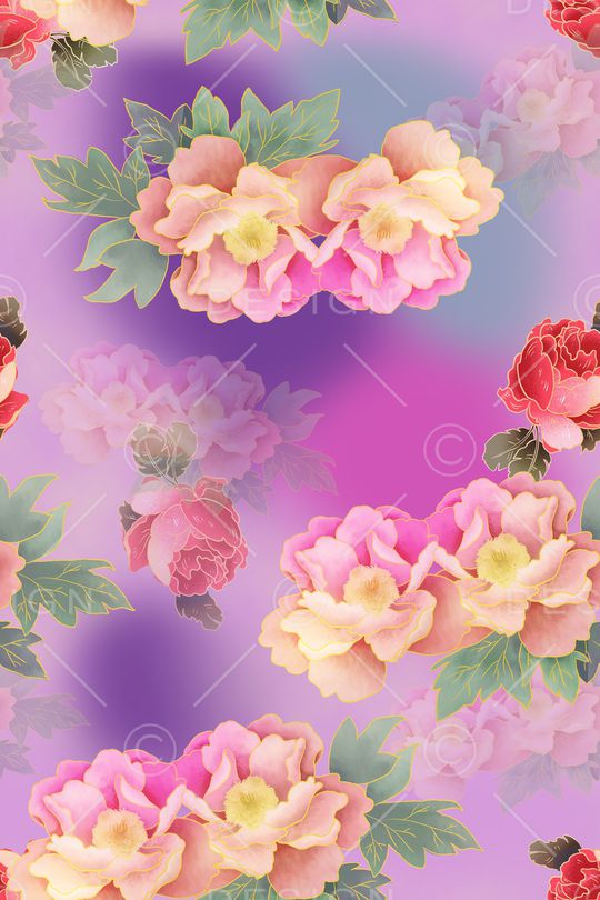 花卉印花华亿平台图片