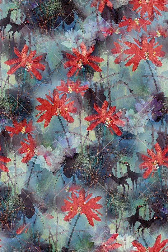 荷花印花华亿平台图片