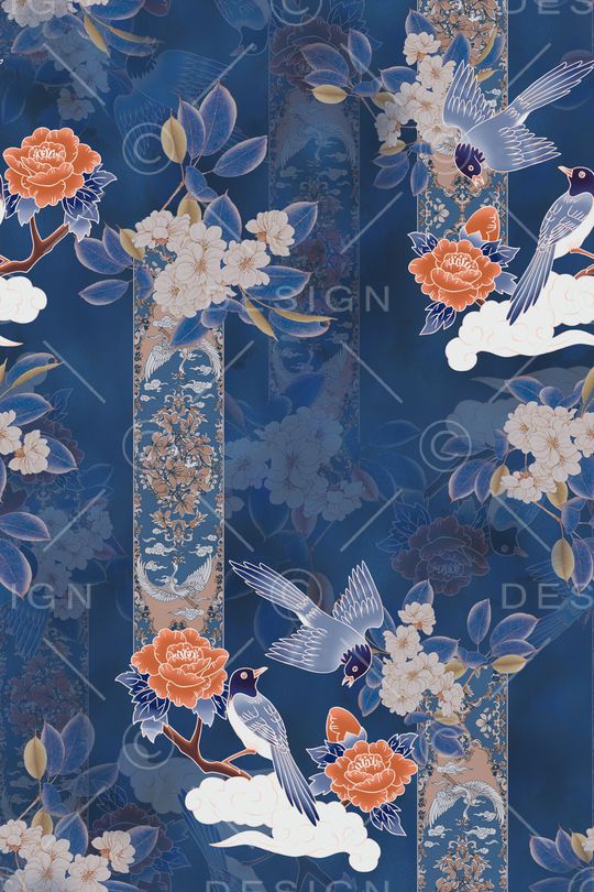 中国风印花华亿平台图片