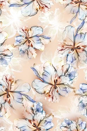 抽象花卉印花华亿平台图片