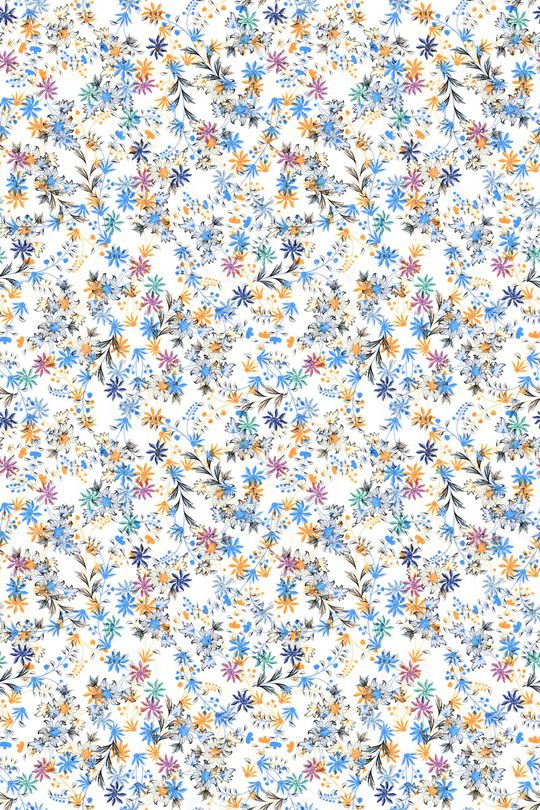 清爽底花卉印花华亿平台图片