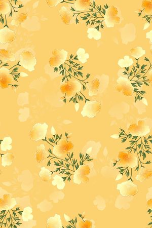 清爽底花卉印花华亿平台图片