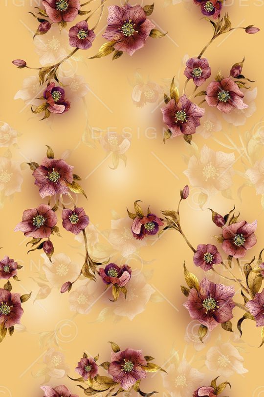 清爽底花卉印花华亿平台图片