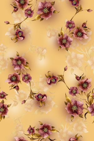 清爽底花卉印花华亿平台图片