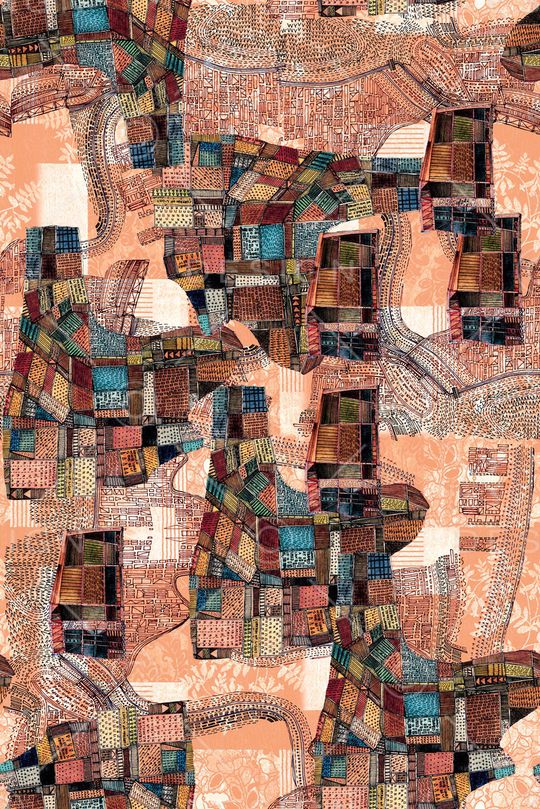 几何花卉印花华亿平台图片