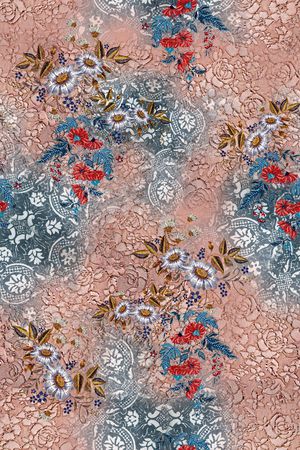 几何花卉印花华亿平台图片