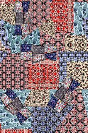 几何花卉印花华亿平台图片